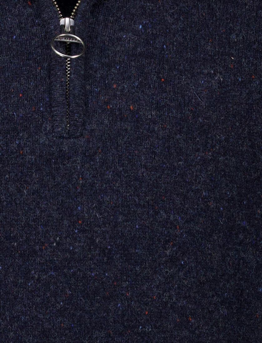 wollen trui Barbour donkerblauw effen normale fit