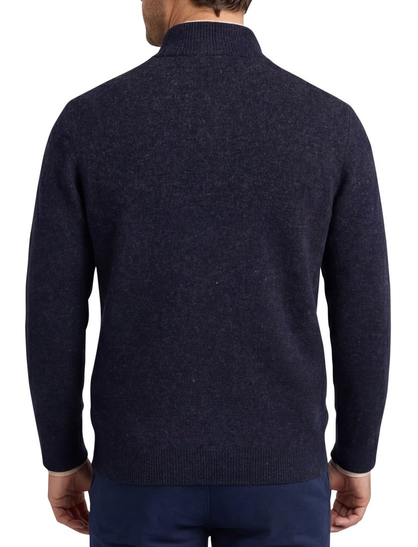 wollen trui Barbour donkerblauw effen normale fit