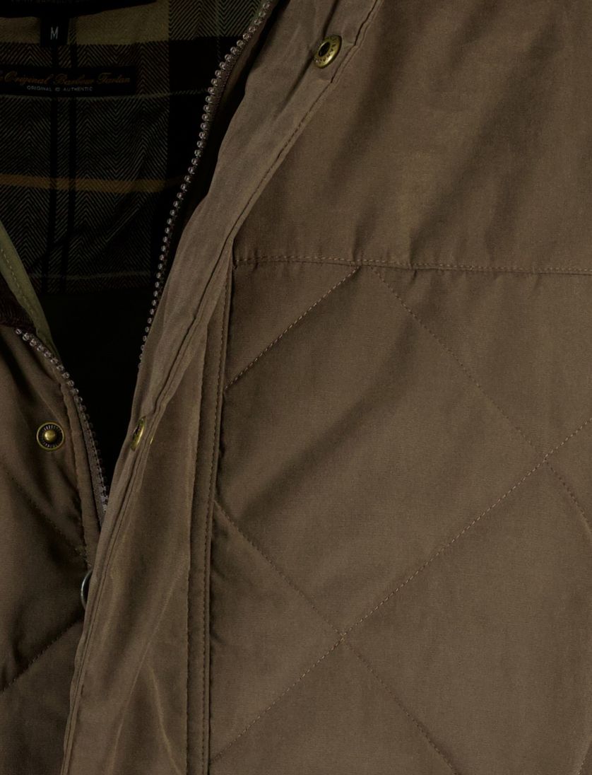 Barbour tussenjas bruin geruit polyester