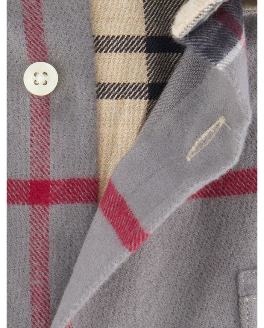 Barbour tailored fit casual overhemd beige geruit