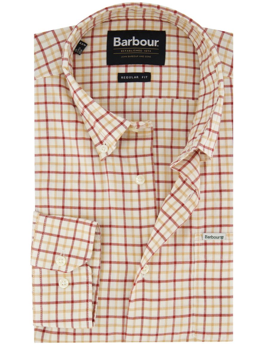 Barbour regular fit casual overhemd rood geruit