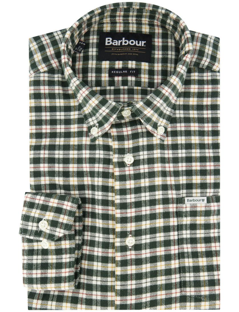 Casual overhemd Barbour regular fit groen katoen