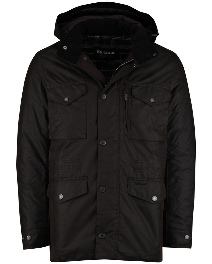 Barbour bruin effen winterjas normale fit