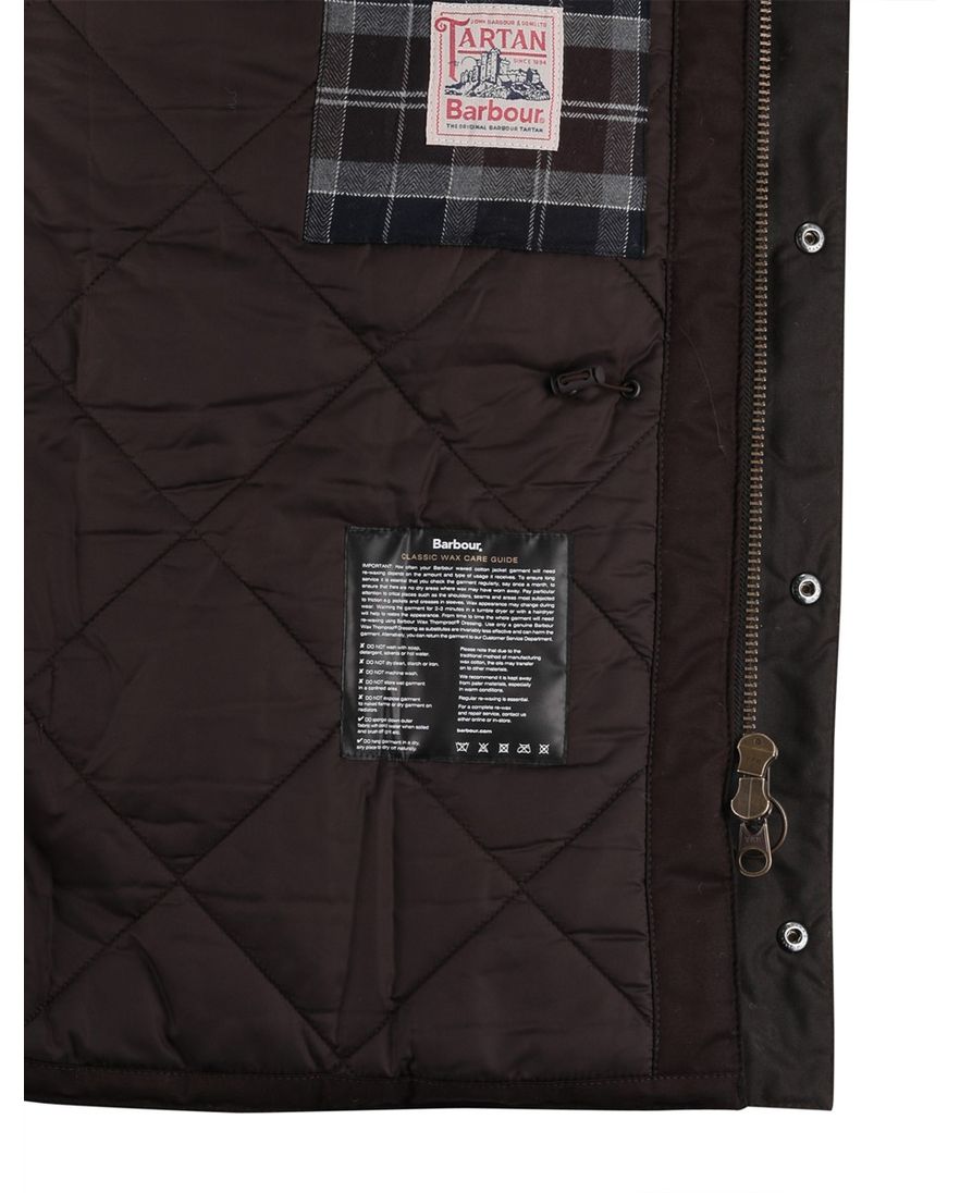 Barbour bruin effen winterjas normale fit