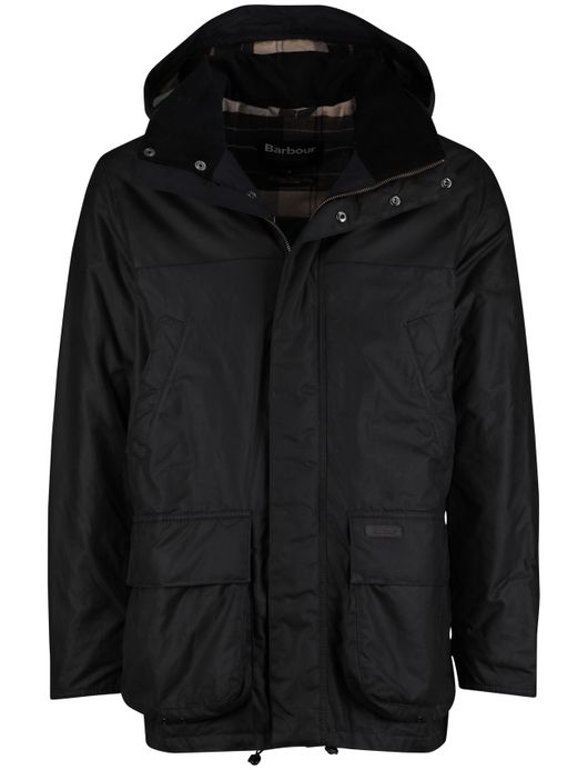 Barbour waxjas effen donkerblauw normale fit