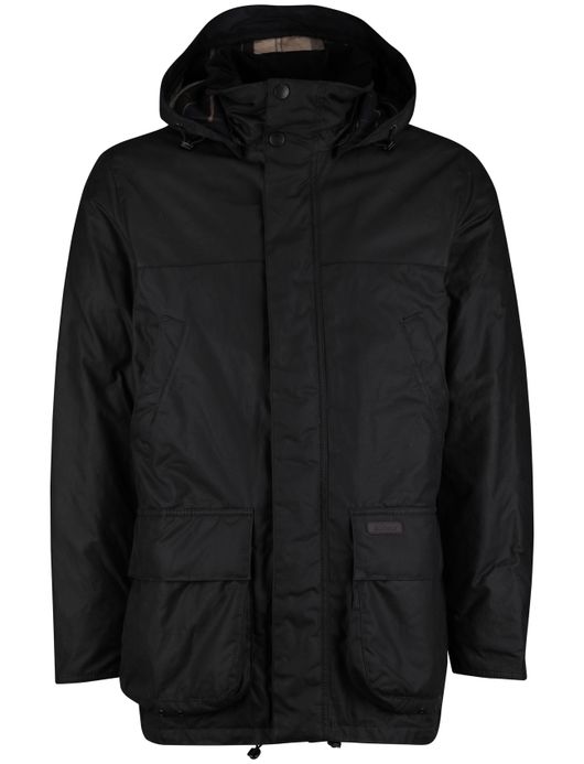 Barbour waxjas effen donkerblauw normale fit