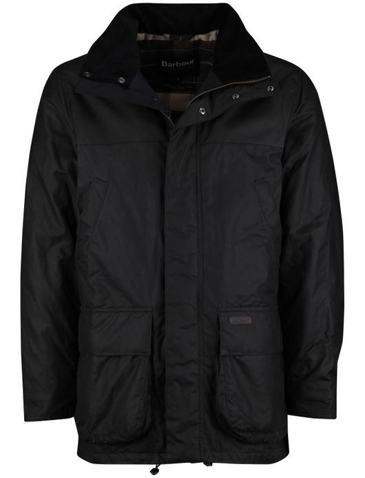 Barbour waxjas effen donkerblauw normale fit