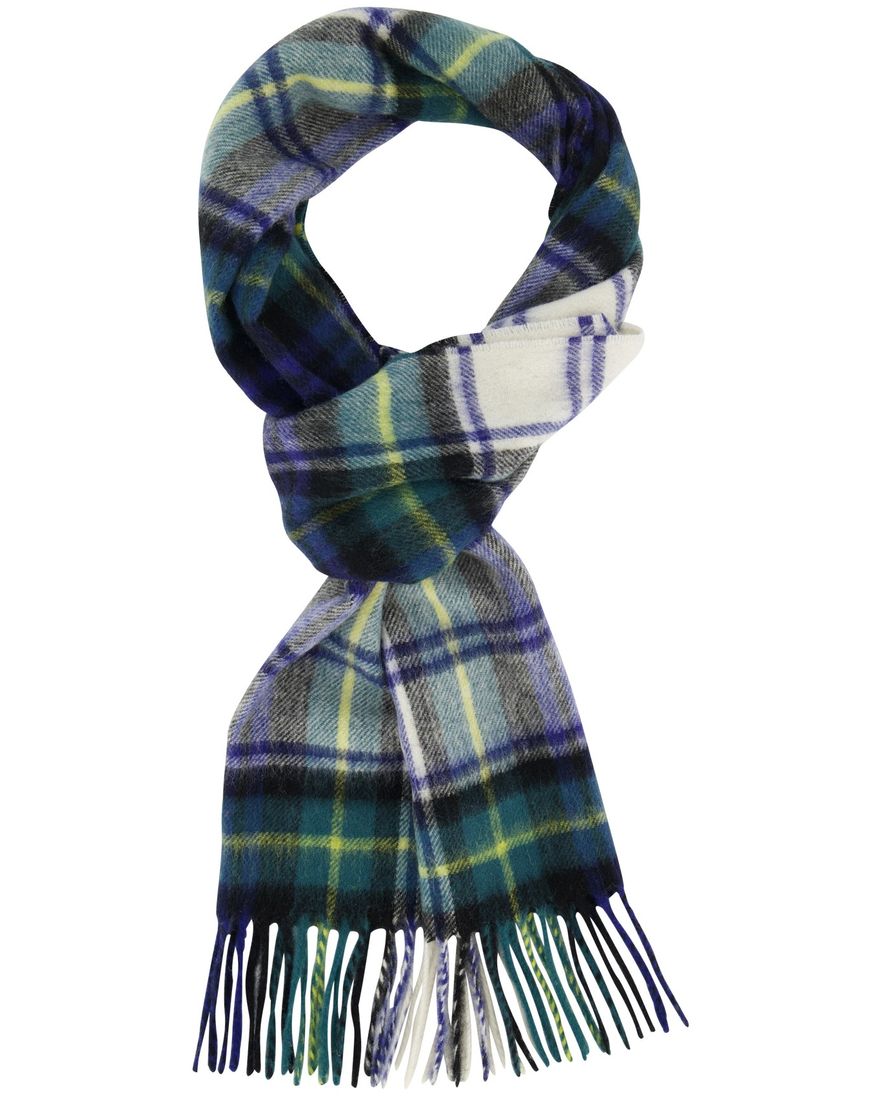 Geruite sjaal Barbour groen navy lamswol