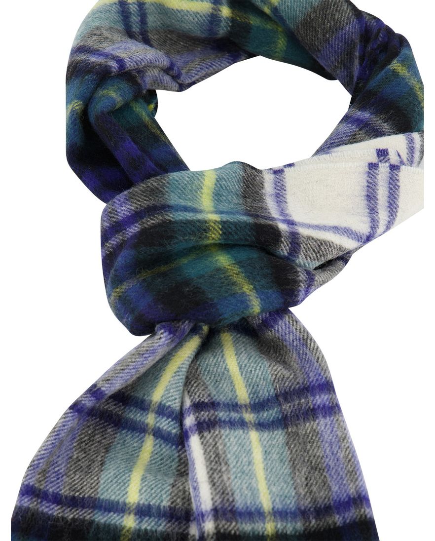 Geruite sjaal Barbour groen navy lamswol