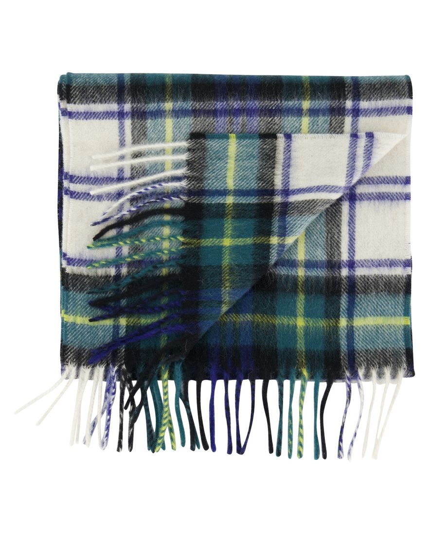 Geruite sjaal Barbour groen navy lamswol