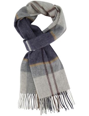 Barbour Barbour Sjaal blauw grijs ruit wol geprint