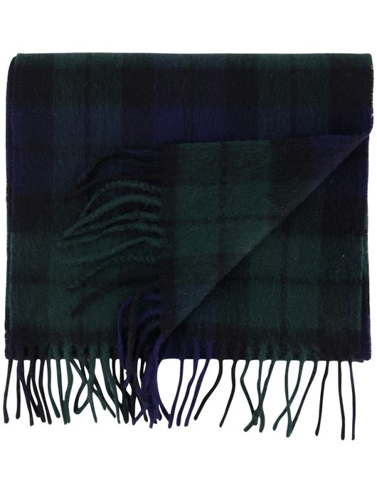 Barbour sjaal donkergroen navy geruit wol