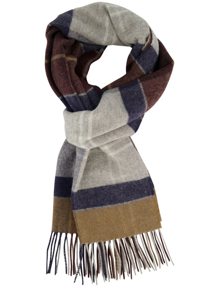 Grijs navy geruite sjaal Barbour