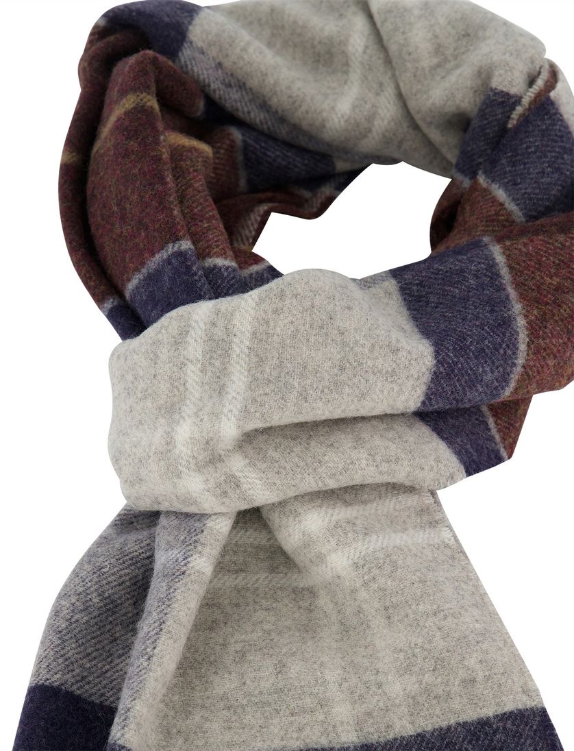 Grijs navy geruite sjaal Barbour