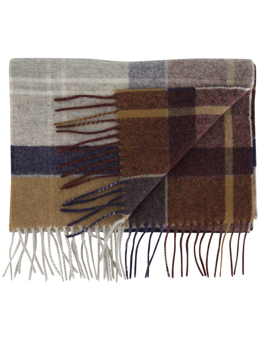 Grijs navy geruite sjaal Barbour