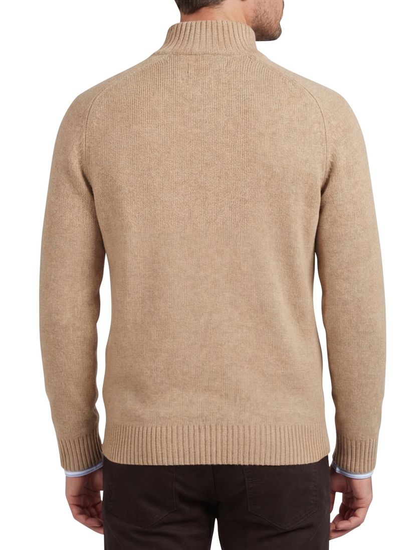 trui Barbour beige half zip wol