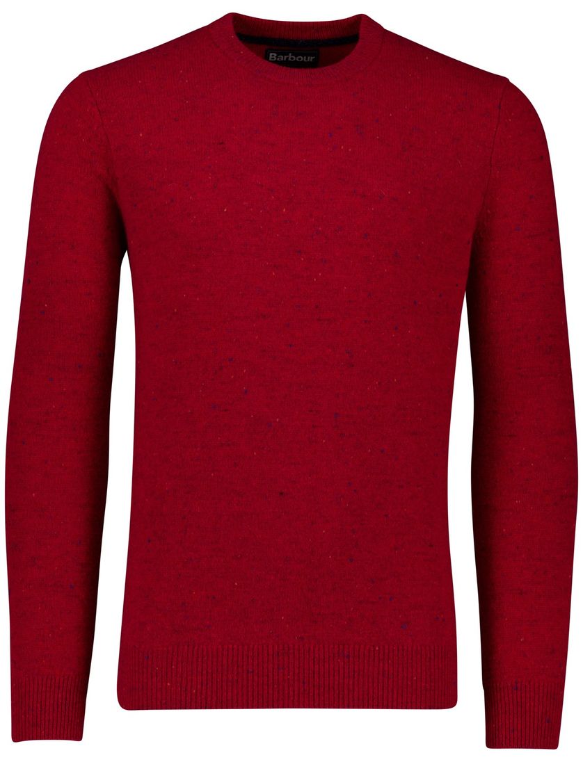 Barbour trui rood gemeleerd Tainsbury Crew wol