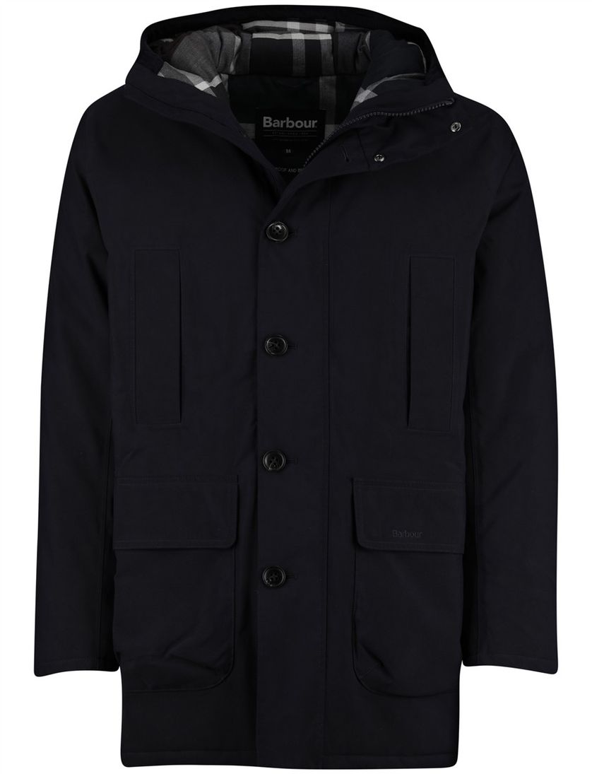 Barbour beaufort winterjas navy normale fit effen
