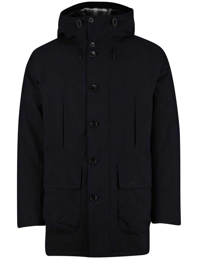 Barbour beaufort winterjas navy normale fit effen