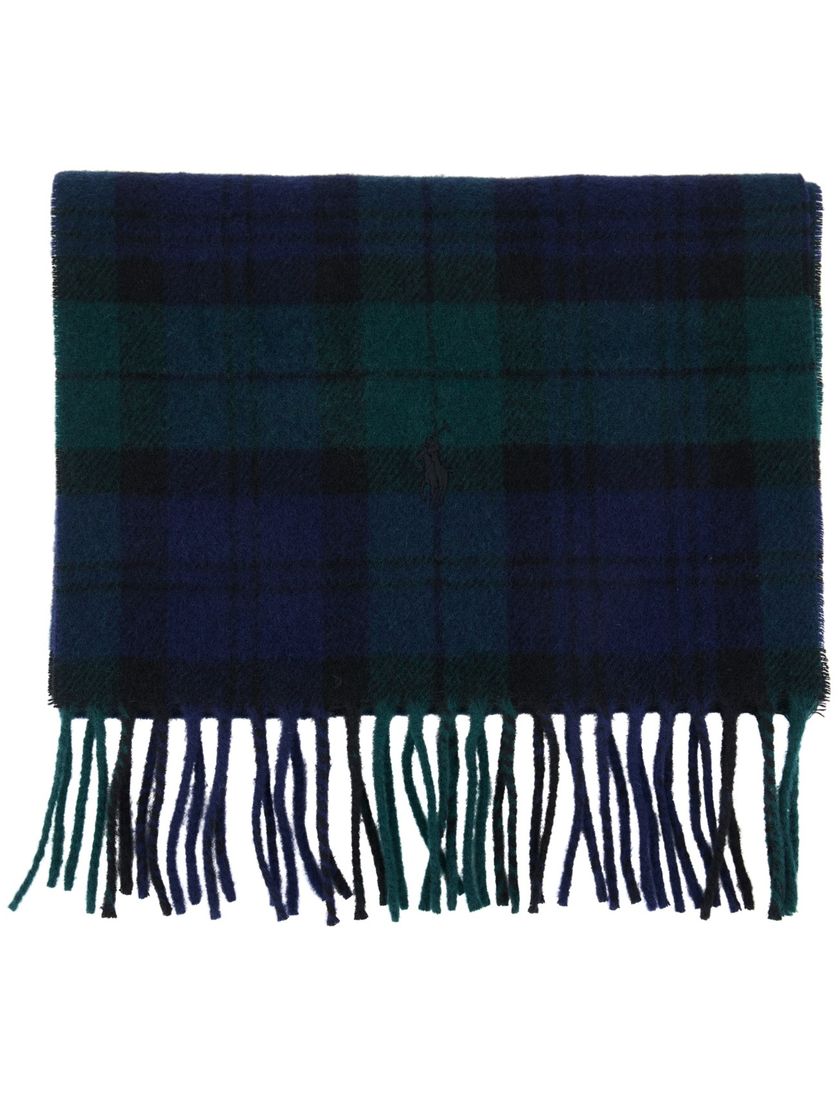 Sjaal Polo Ralph Lauren wol groen donkerblauw geruit