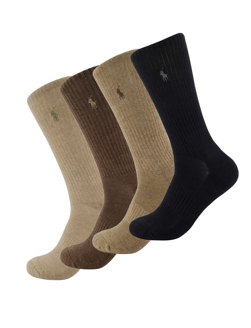 Polo Ralph Lauren Sokken bruin zwart 6 pack katoen