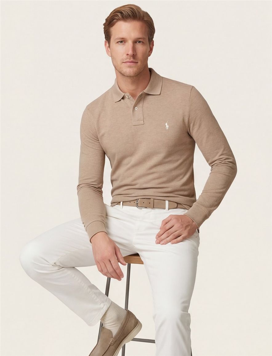 Polo Ralph Lauren Custom Slim Fit trui camel