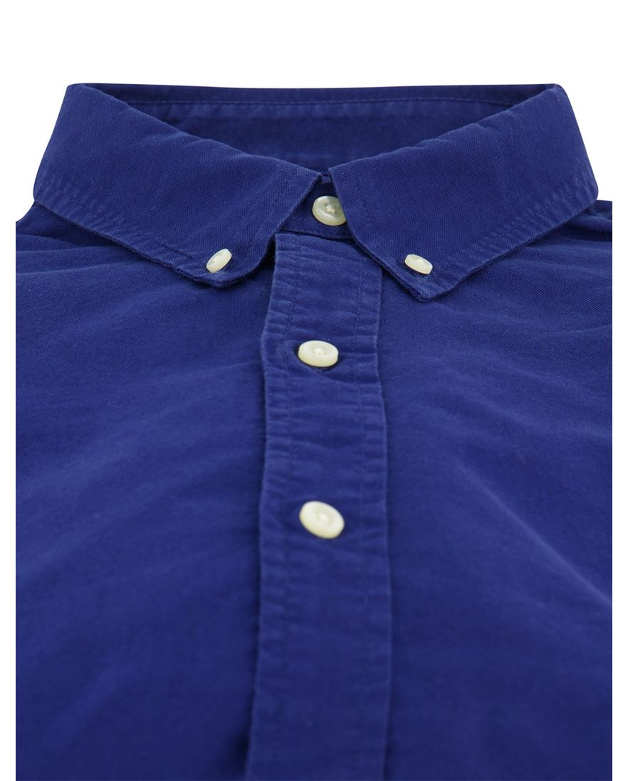 Polo Ralph Lauren overhemd ml 5 blauw kobalt effen