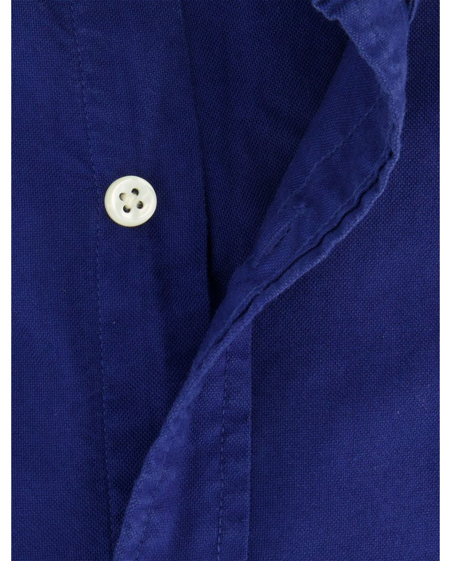 Polo Ralph Lauren overhemd ml 5 blauw kobalt effen