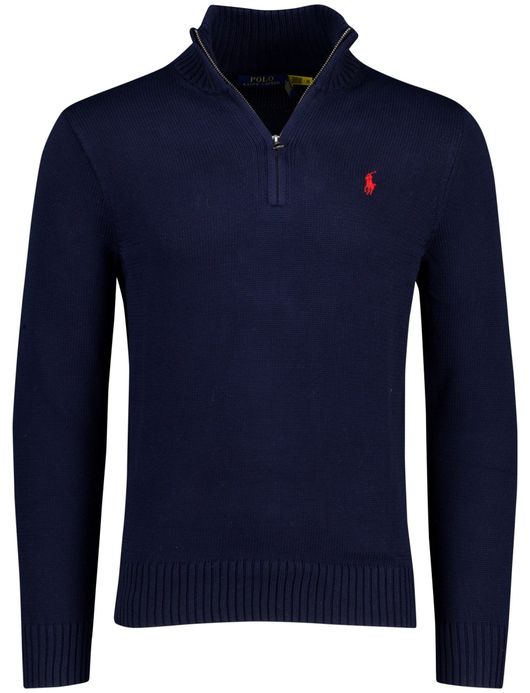 Polo Ralph Lauren trui effen navy half zip normale fit