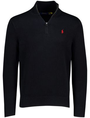 Polo Ralph Lauren Polo Ralph Lauren trui normale fit zwart effen half zip