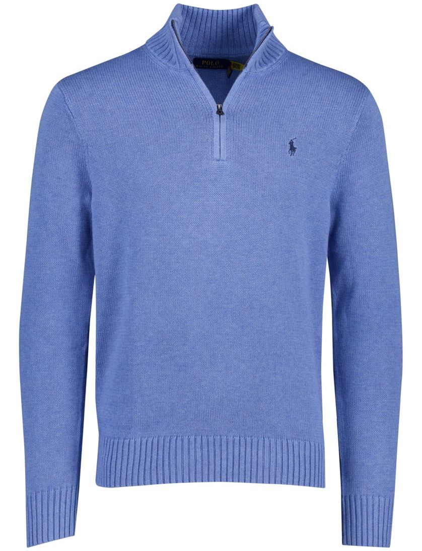 Polo Ralph Lauren trui blauw effen half zip normale fit