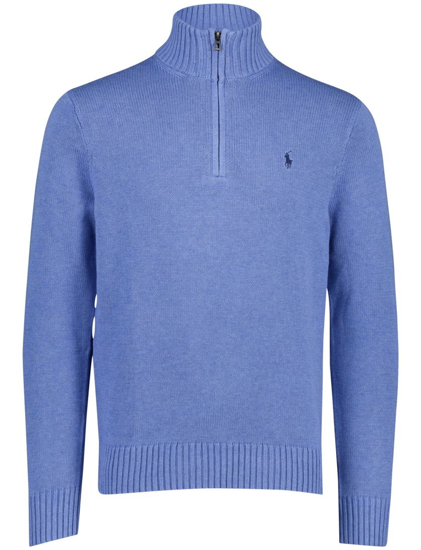 Polo Ralph Lauren trui blauw effen half zip normale fit