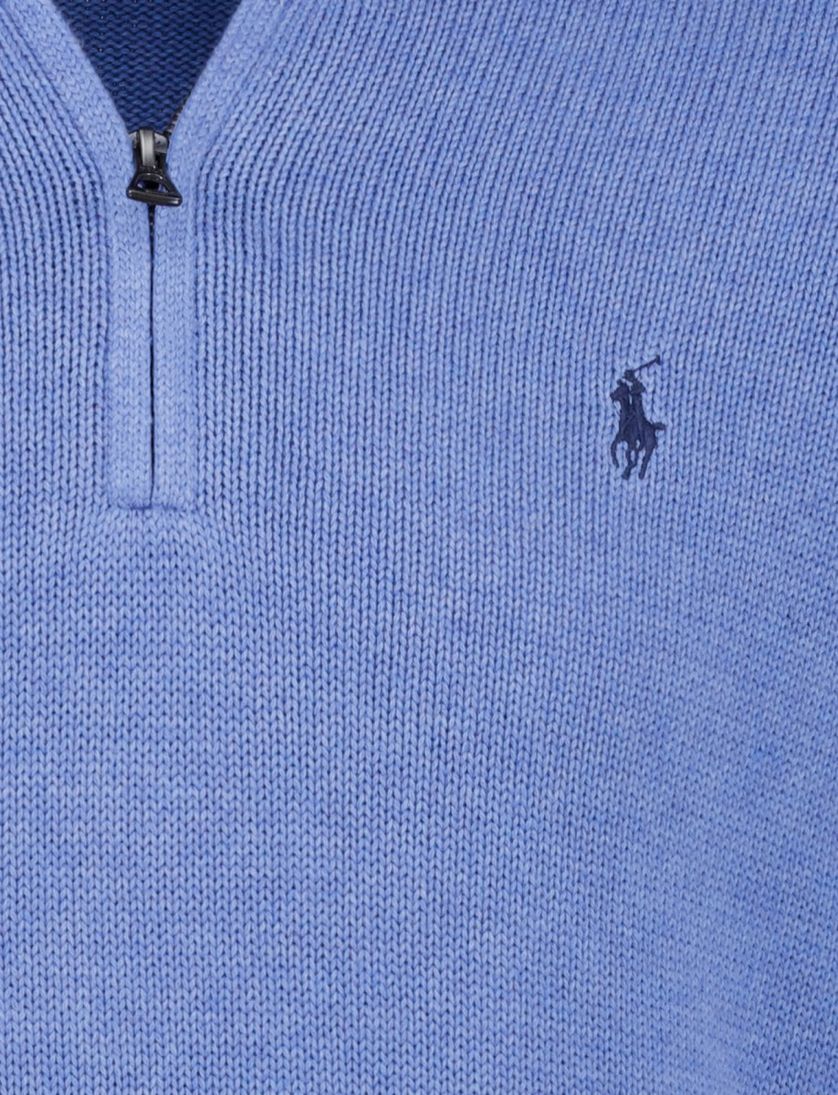 Polo Ralph Lauren trui blauw effen half zip normale fit