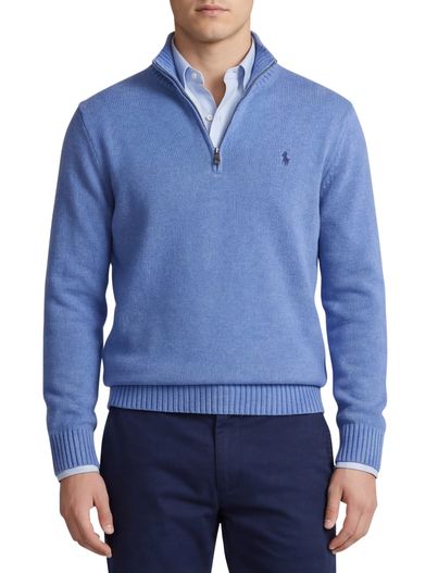 Polo Ralph Lauren Polo Ralph Lauren trui blauw effen half zip normale fit