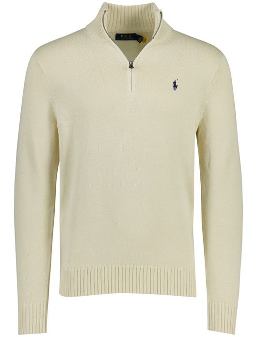 Polo Ralph Lauren trui creme effen half zip