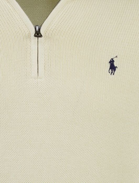 Polo Ralph Lauren trui half zip effen creme