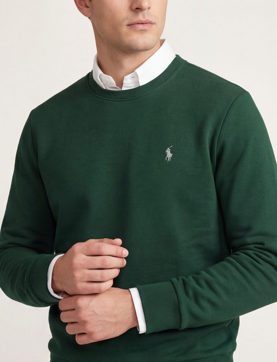 Polo Ralph Lauren sweater groen effen wijde fit