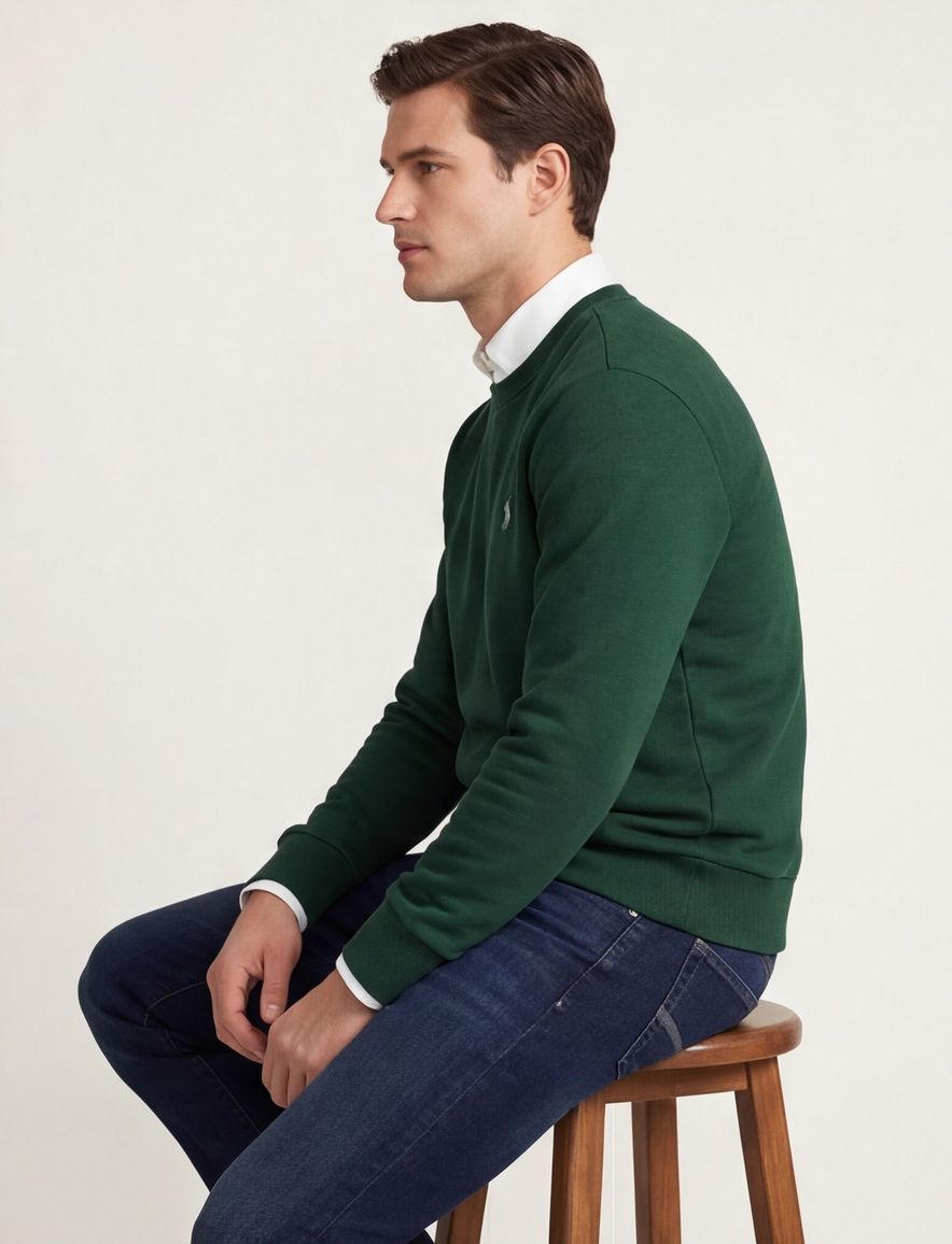 Polo Ralph Lauren sweater groen effen wijde fit