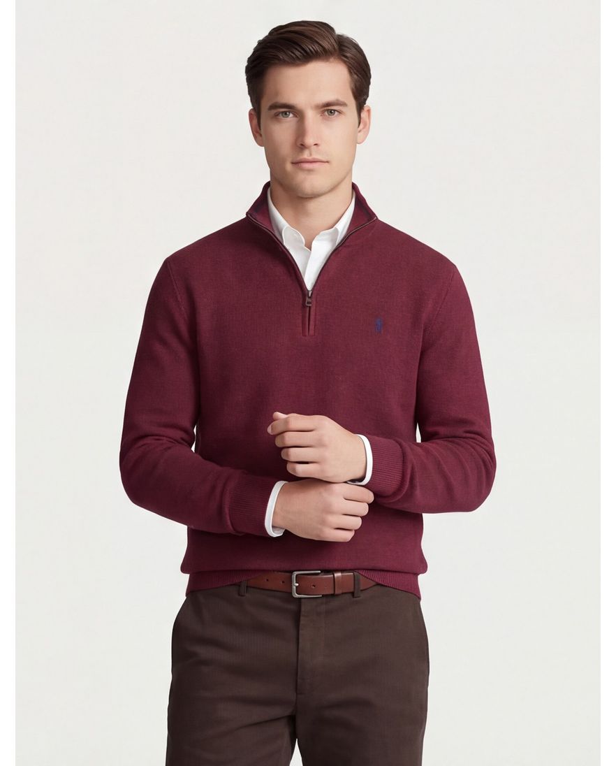 Polo Ralph Lauren trui half zip classic fit rood