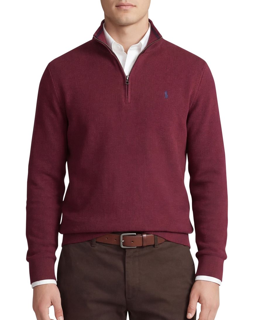 Polo Ralph Lauren trui half zip classic fit rood