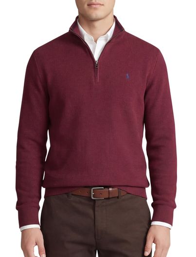 Polo Ralph Lauren Trui Polo Ralph Lauren half zip classic fit rood