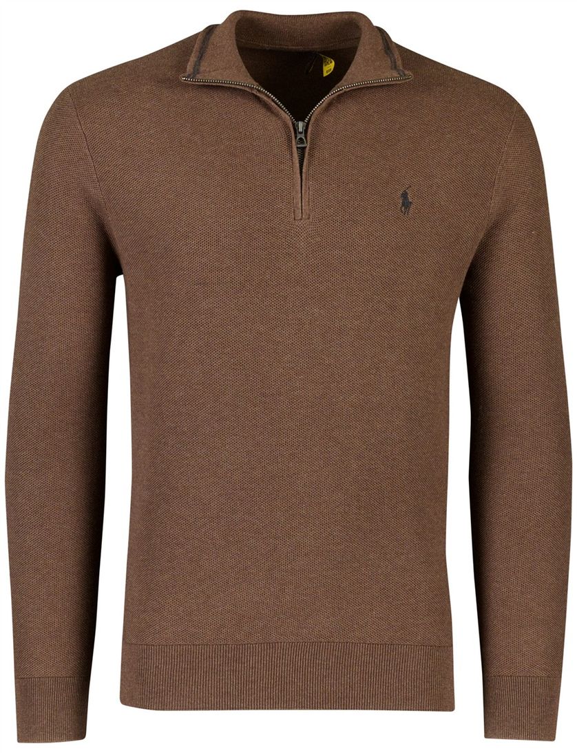 Trui Polo Ralph Lauren half zip classic fit bruin