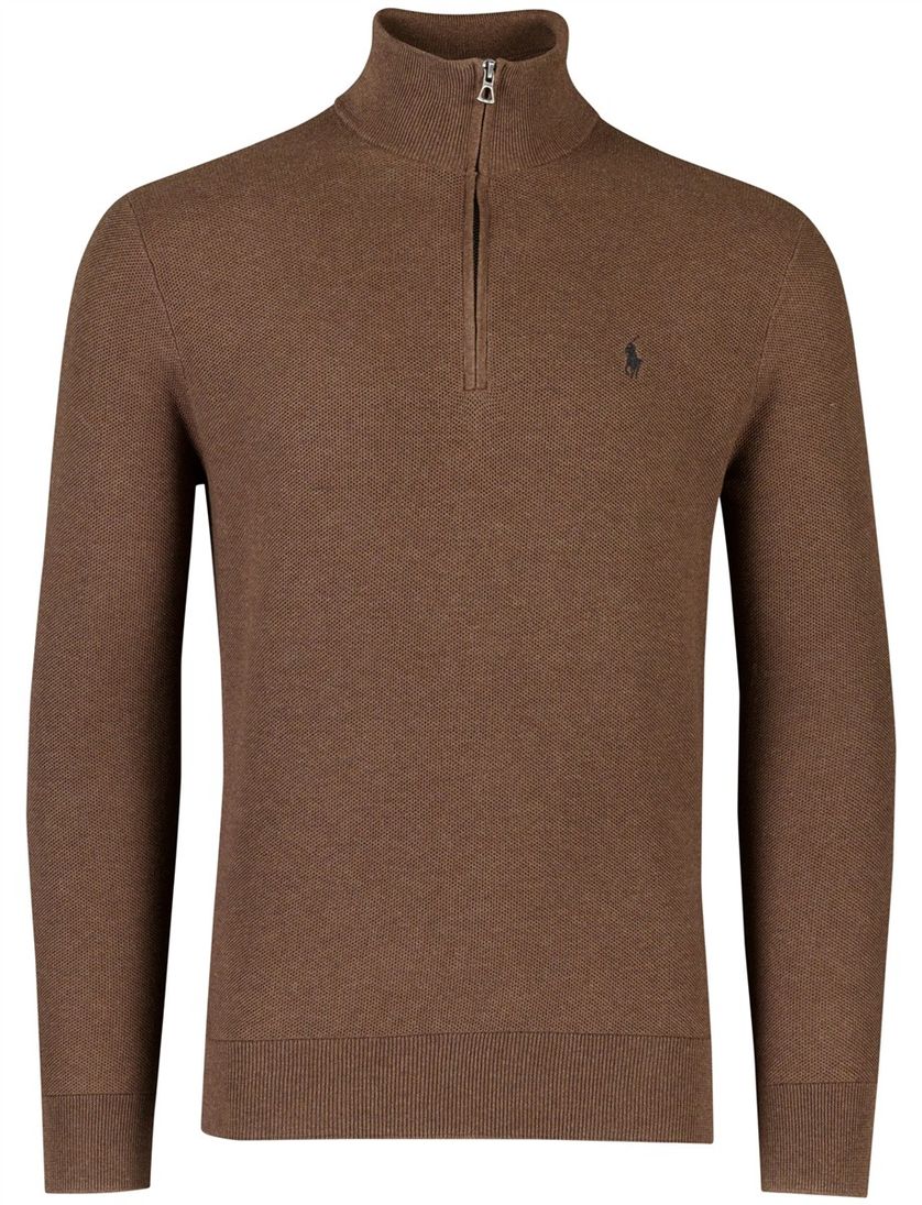 Trui Polo Ralph Lauren half zip classic fit bruin