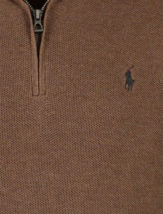 Polo Ralph Lauren trui half zip classic fit bruin