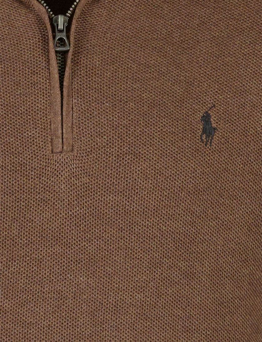 Trui Polo Ralph Lauren half zip classic fit bruin