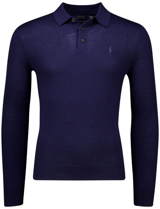 Polo Ralph Lauren trui donkerblauw effen normale fit merinowol