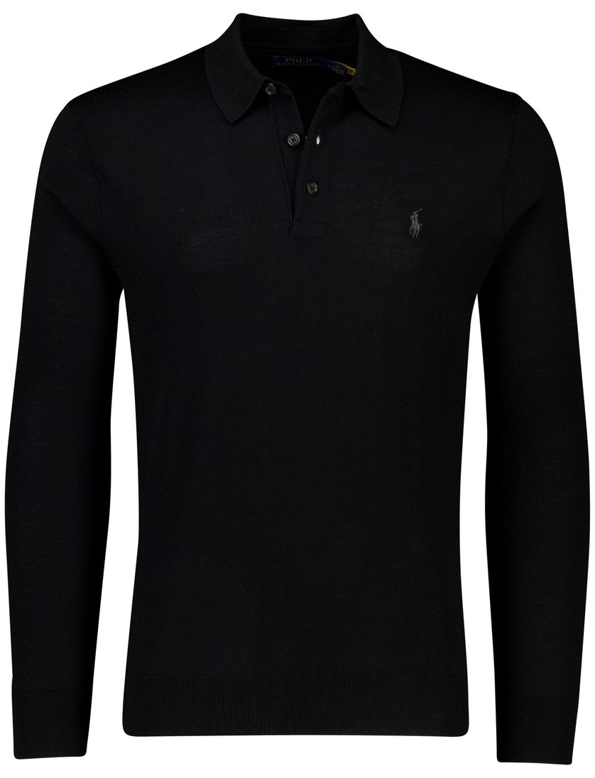 Polo Ralph Lauren trui Classic zwart 3 knoops lange mouwen