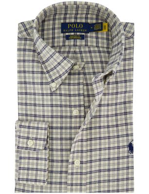 Polo Ralph Lauren Blauw geruit custom fit Polo Ralph Lauren overhemd katoen