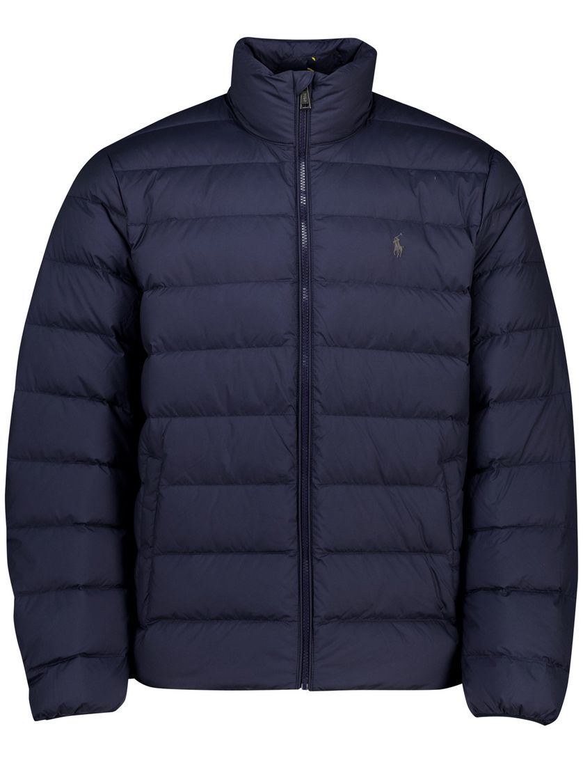 Gewatteerde jas Polo Ralph Lauren CLDN Weld navy polyester effen