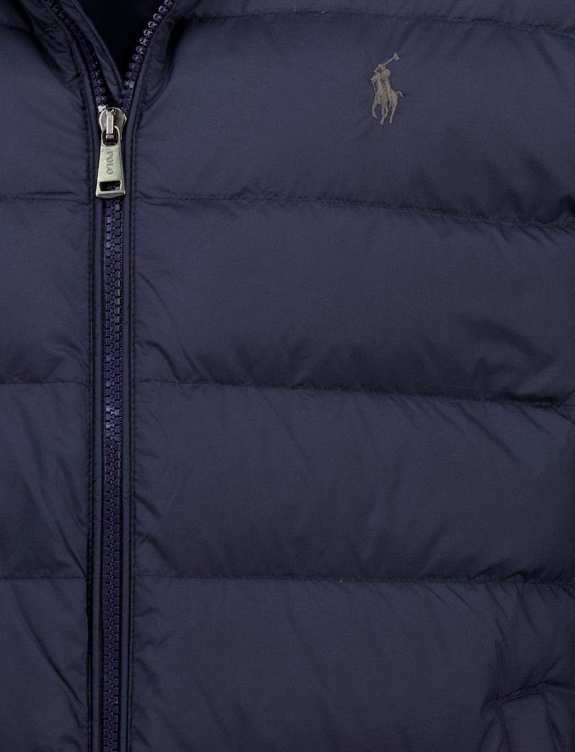 Gewatteerde jas Polo Ralph Lauren CLDN Weld navy polyester effen